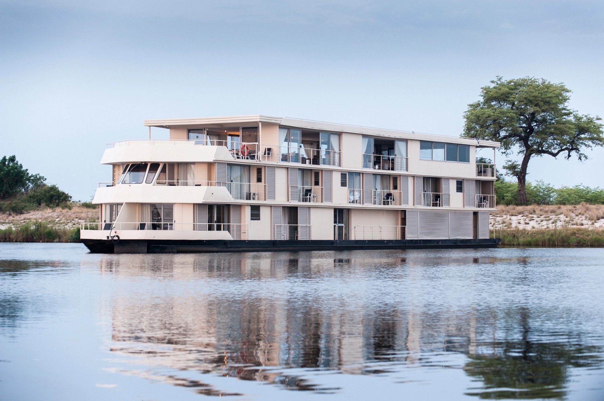 The Zambezi Queen river ship on the Chobe River